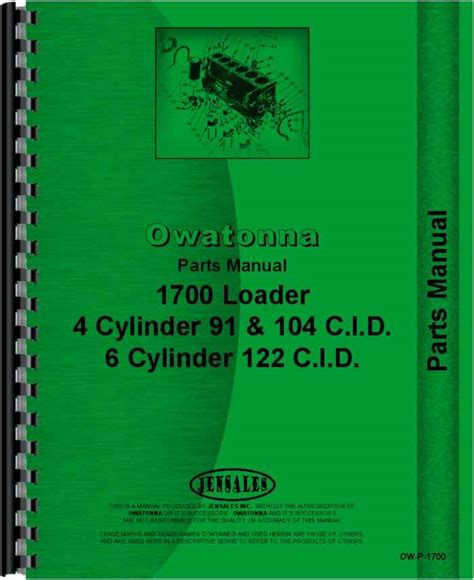 owatonna 1700 parts manual